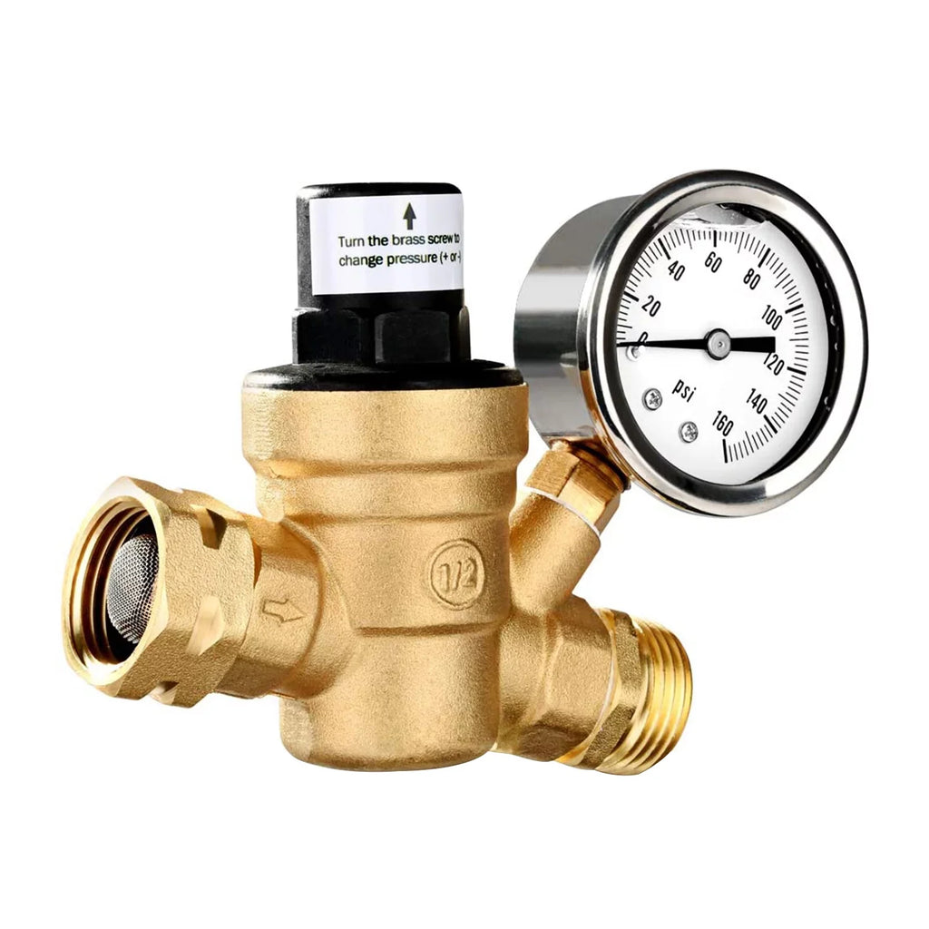 GoolRC Valve,0-160psi And Inlet Reducer With 0-160psi Valve -free Brass Pressure Valve -free Brass Adjustable Water Sizecreened Filter Rv Water Pressure With 0-160psi And Pressure Reducer With