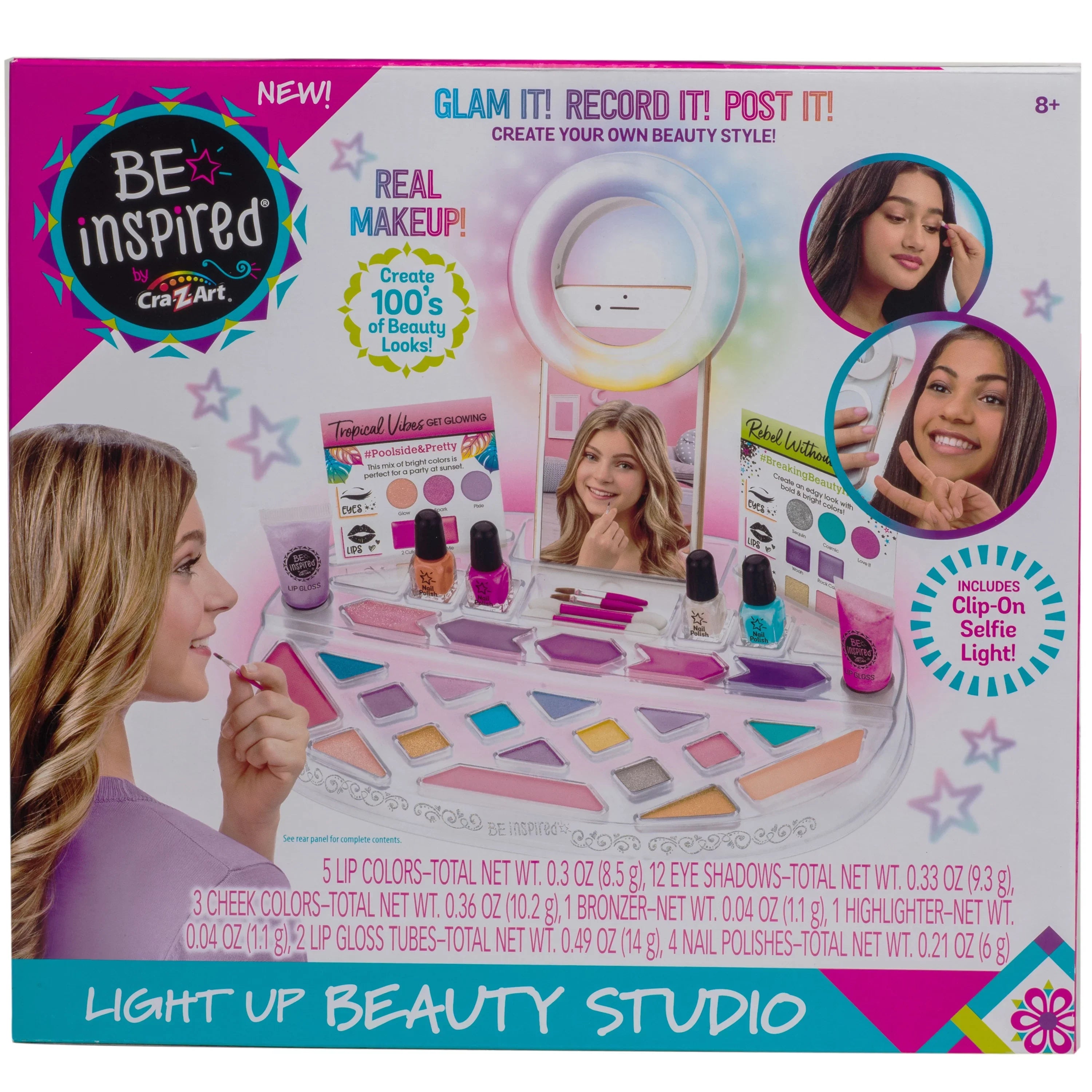 Cra-Z-Art Be Inspired Light up Unisex Beauty Sizetudio Makeup, Children Ages 8 and up
