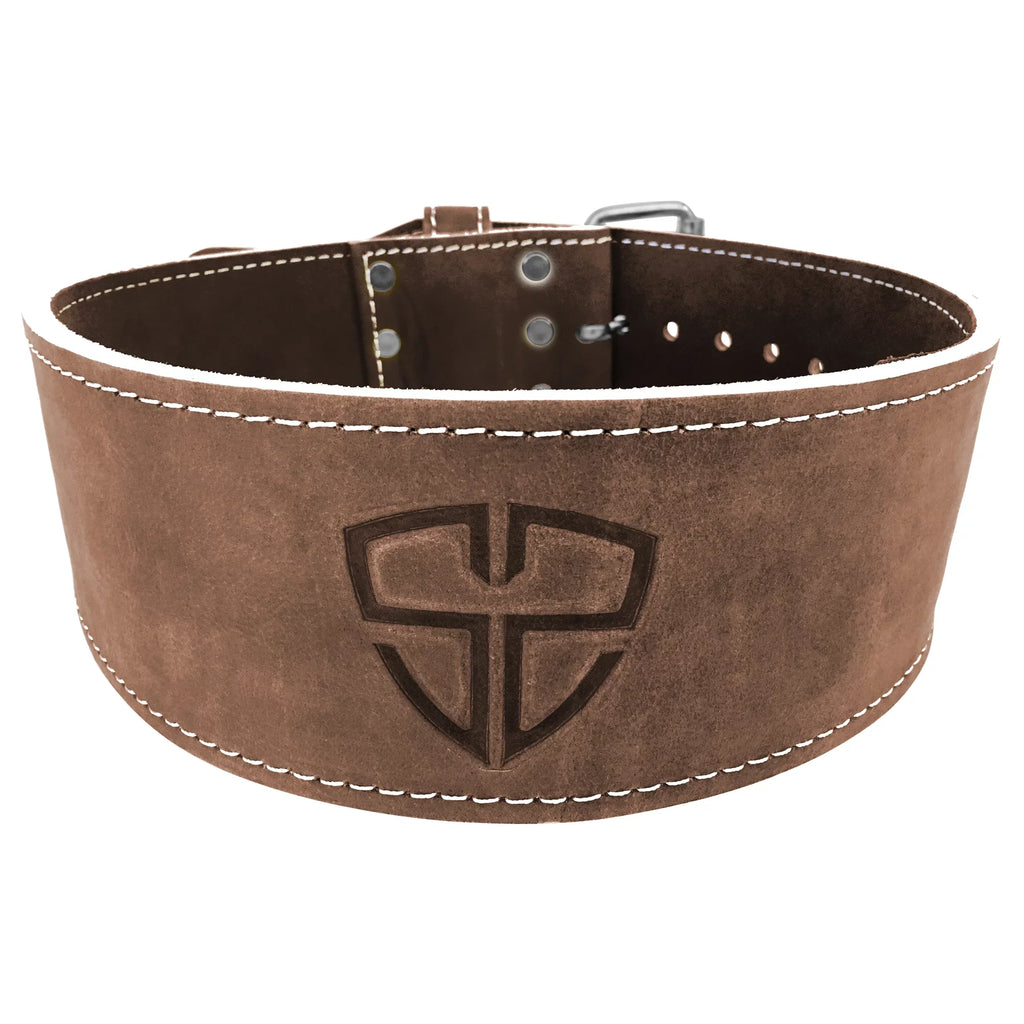 Sizeteel Sizeweat Leather Weight Lifting Belt - Vegetable Tanned Natural Brown