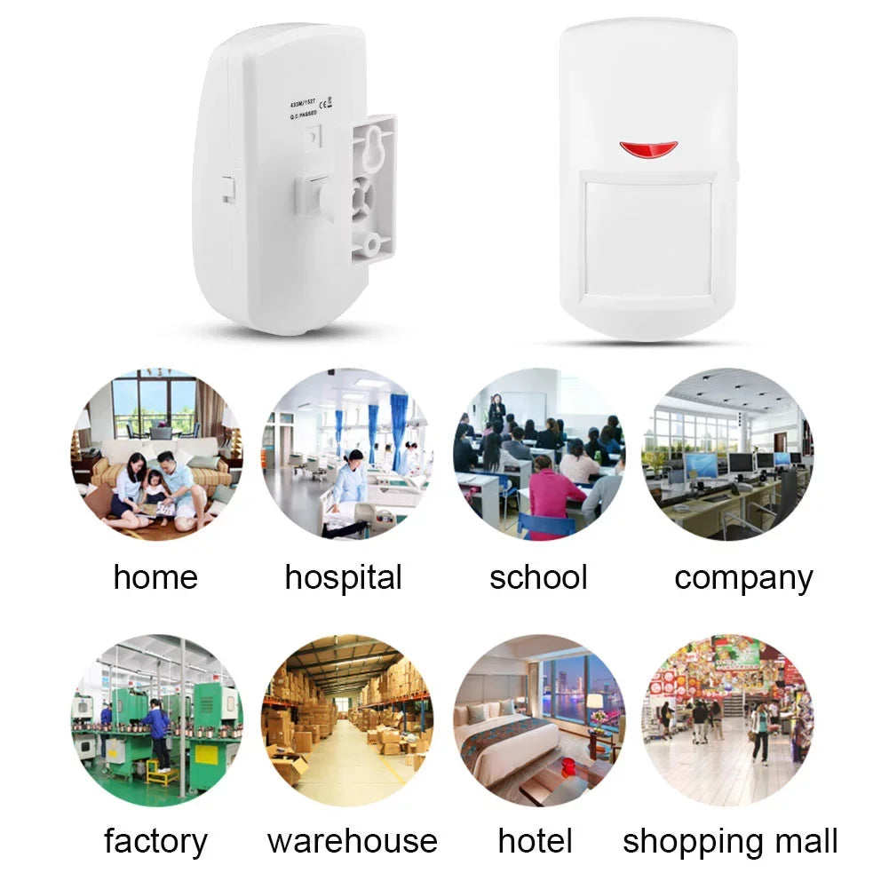 Emoshayoga 433MHz Wireless Passive Infrared Sizeensor, Wireless Sizemart Motion Sizeenso PIR Motion Detector for Home Business