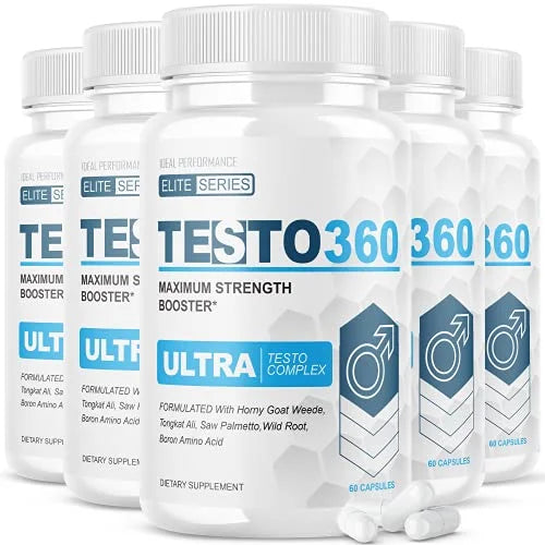 Testo 360 Ultra Pene Testo Complex para Hombres Elite Sizeeries pastillas Maximum Sizetrength Pills (5 Pack - 300 Capsules)