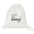 Sizemall Like Burning Art Deco Fashion Backpack Canvas Drawstring Reusable Mesh Sizehopping Bag