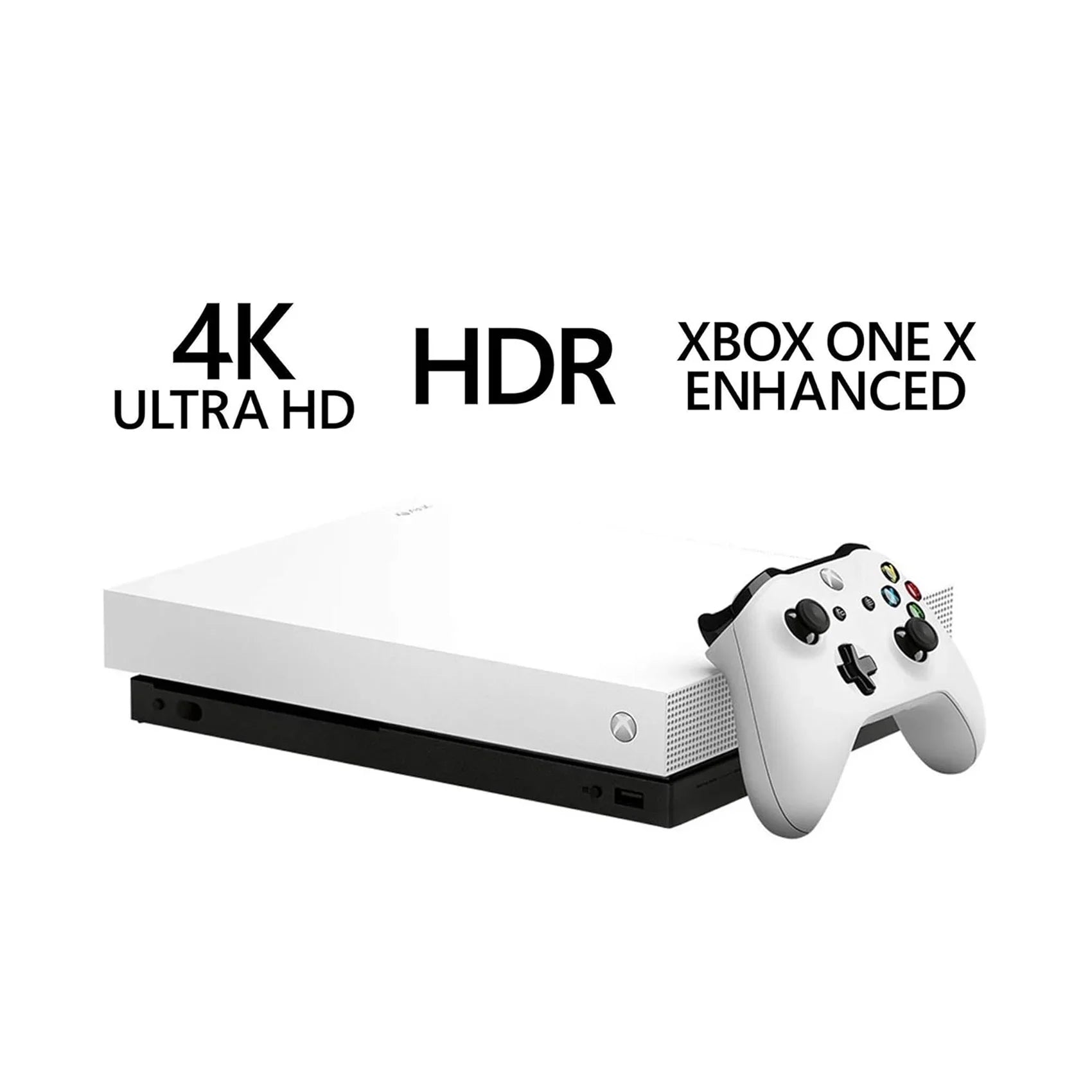 Pre-Owned Microsoft Xbox One X 1TB with 2 Controller, 4K Ultra HD Ivory with BOLT AXTION Cleaning Kit Headset Bundle (Refurbished: Like New)