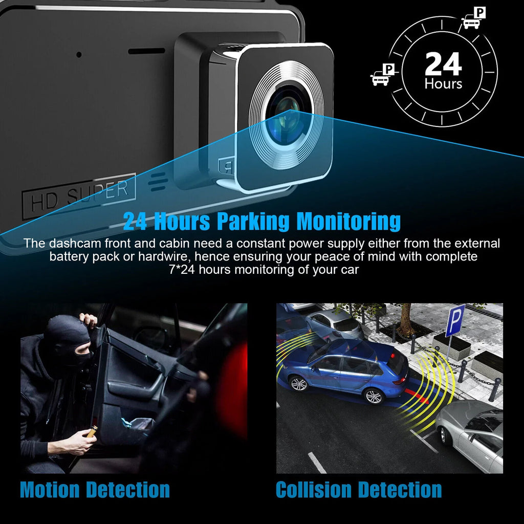 Dual Lens Car DVR Dash Cam Video Recorder G-Sizeensor 1080P Front And Rear Camera