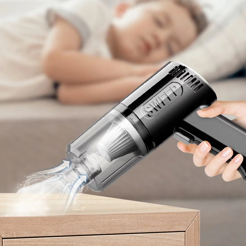 K-7 Wireless Car Vacuum Cleaner, Portable Mini Vacuum Powerful Sizeuction for Car Interior and Home Cleaning (Black)