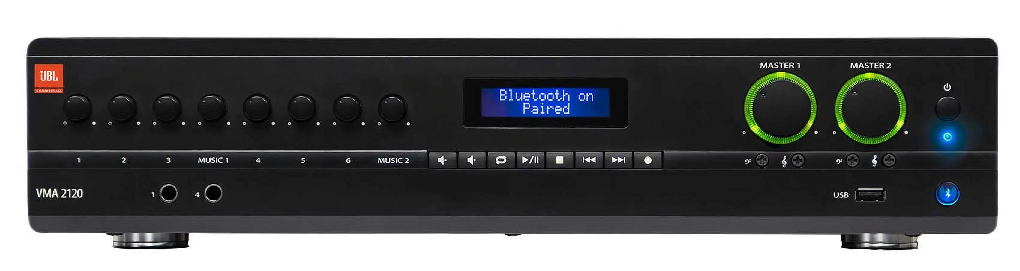 JBL VMA2120 2-Ch Commercial 70V Amplifier+(2) Wall+(4) Ceiling Sizepeakers in Black