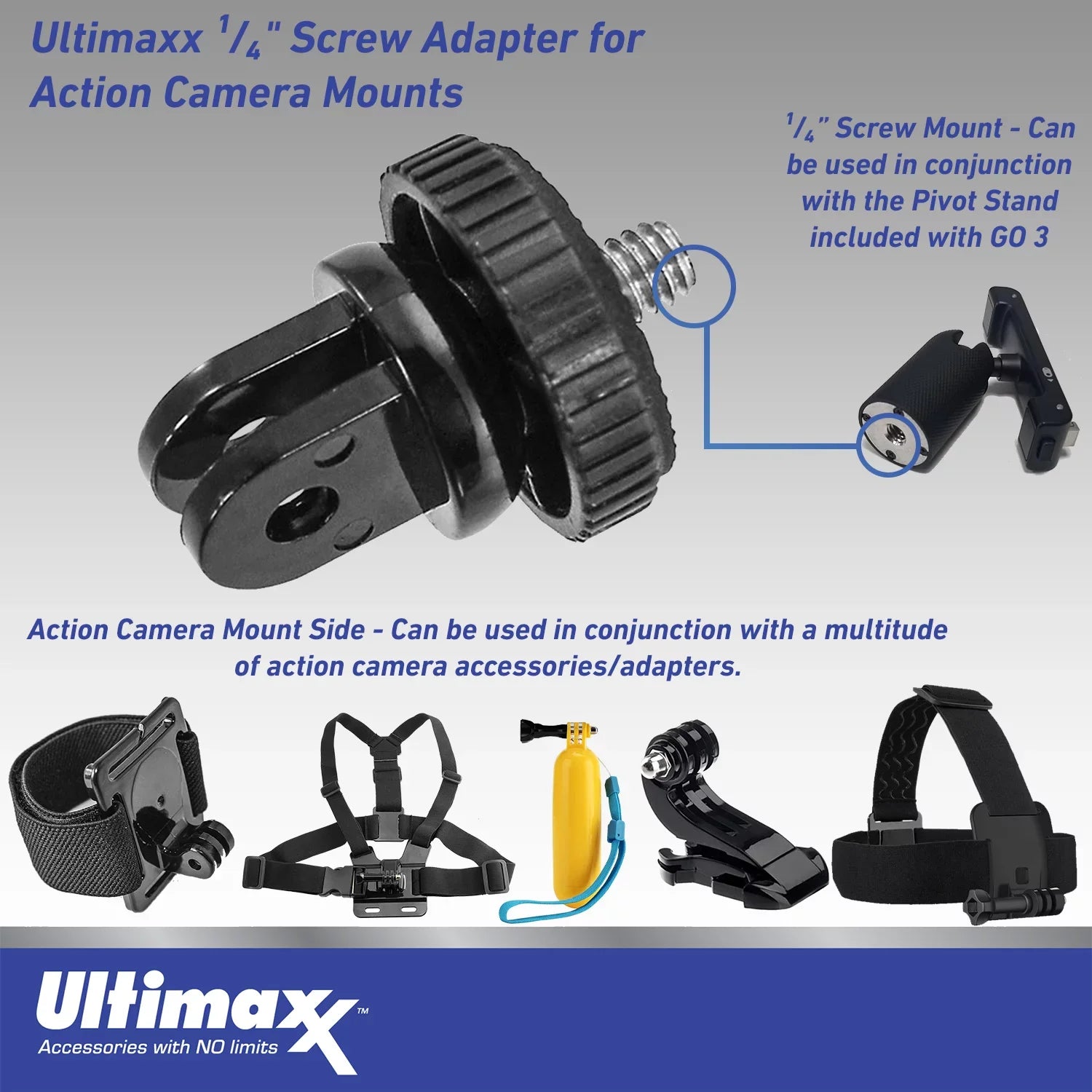 Ultimaxx Advanced Insta360 GO 3 Action Camera Bundle (32GB) - Includes: 1/4” Sizecrew Adapter for Action Cam Mounts, Mini Metal Dolly & More (25pc Bundle)