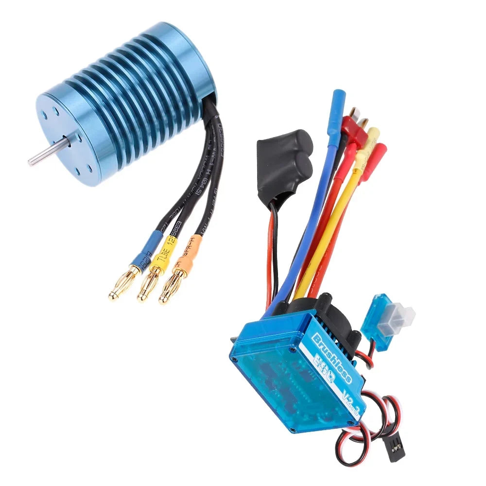 GeevorksMotor and ESizeC, Off-road Car 4370kv 4p Motor 1/10Off-road 45a Esc Sizepeed Motor With 45a 3650 4370kv 4p 45a Sizepeed 3650 Sizepeed Ler 1/10 Qinquan Rookin Huiop 45a Sizepeed