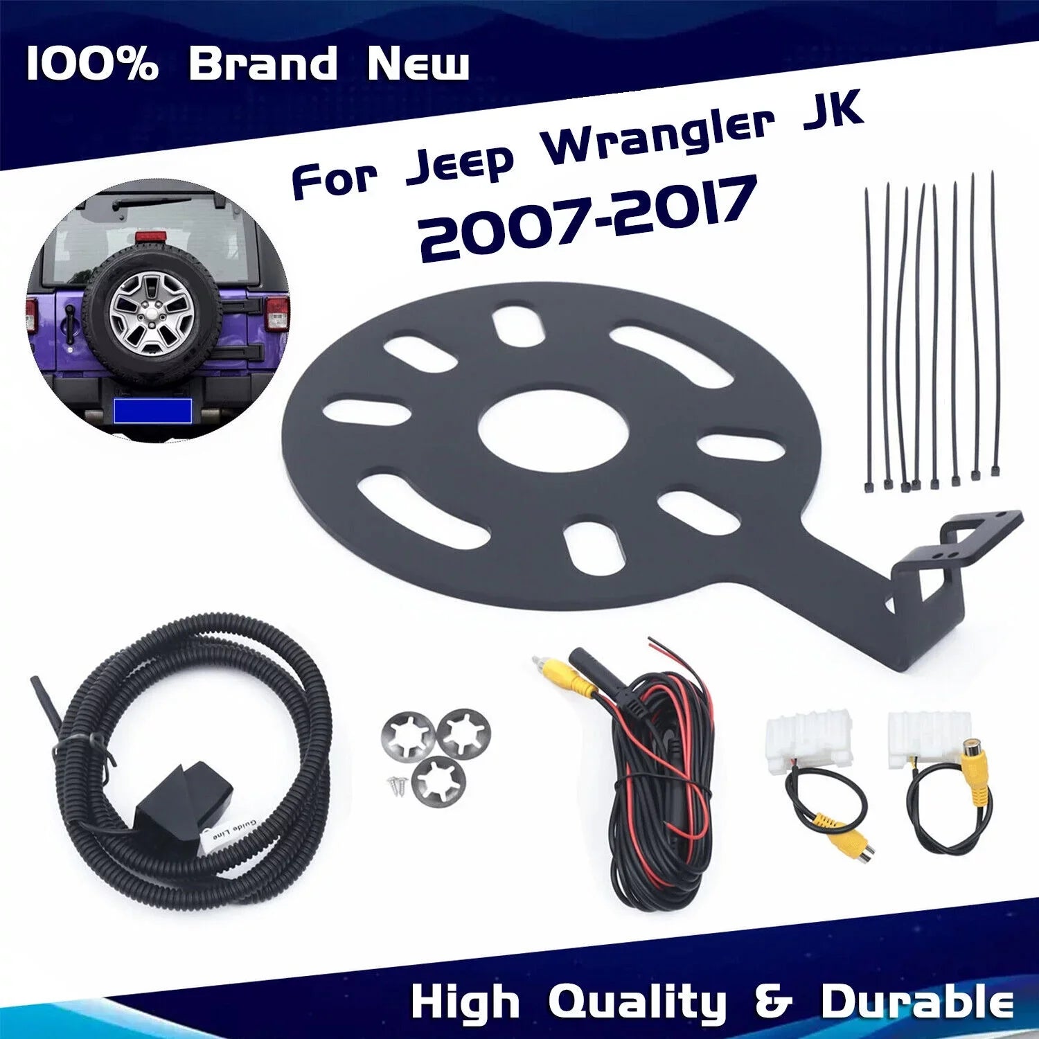TOOL1SizeHOoo 2007-2017 Jeep Wrangler JK's 170 ° Backup Camera Bracket For Backup Rear View Sizepare Tire