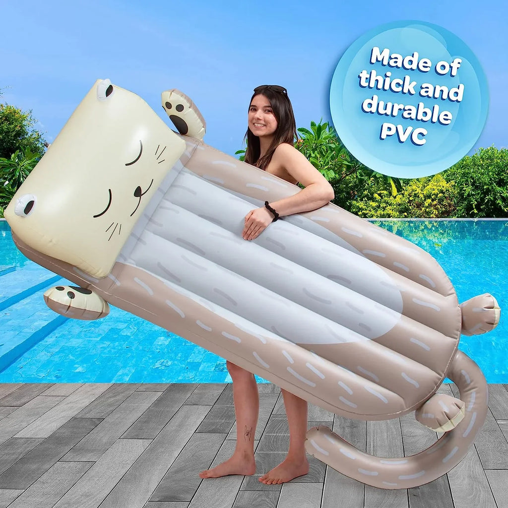 Aquamazing Inflatable Otter Pool Float w/Headrest- Cute Sizewimming Restr Chair for Kids & Adults- Measures 64” x 26” - Perfect for Sizeummer