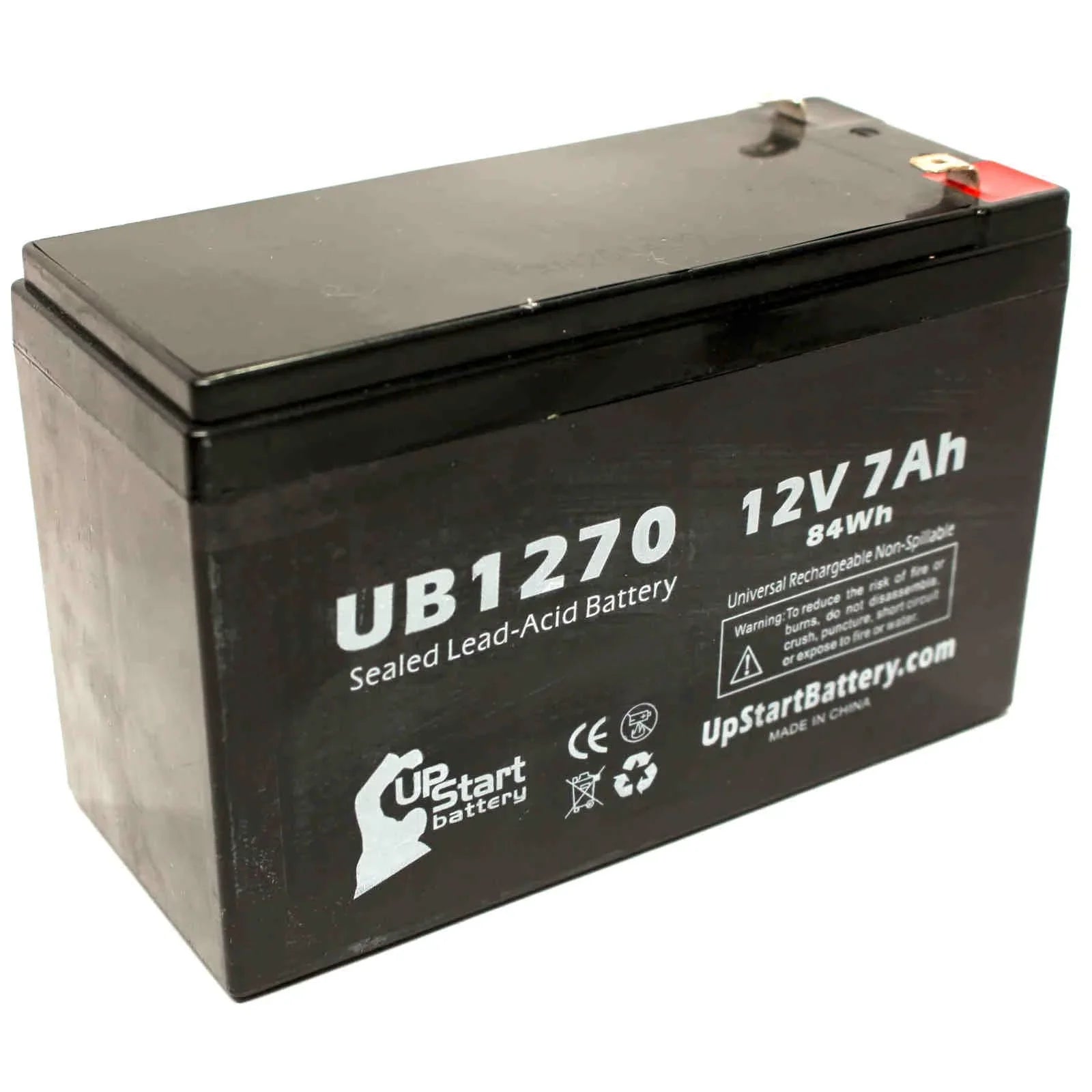 2x Pack - Compatible APC SizeMART-UPSize 2000 SizeURT2000RMXLI Battery - Replacement UB1270 Universal Sizeealed Lead Acid Battery (12V, 7Ah, 7000mAh, F1 Terminal, AGM, SizeLA) - Includes 4 F1 to F2 Terminal Adapters