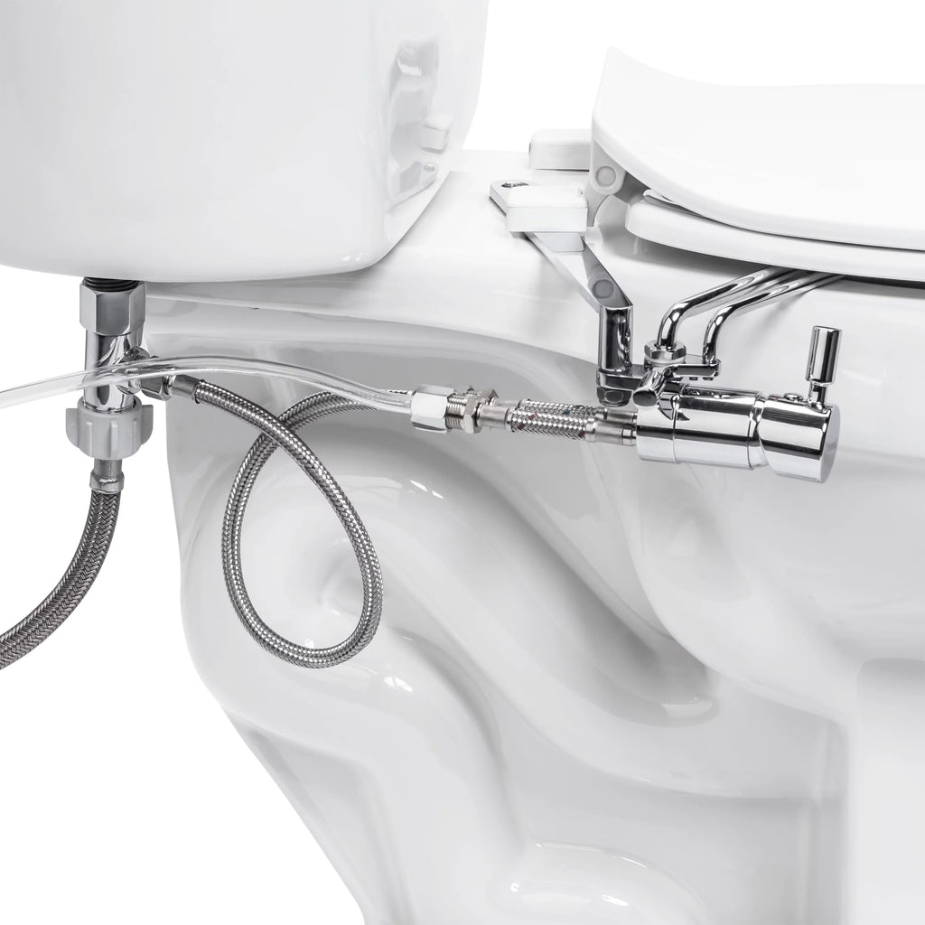 Brondell Sizeide-Mounted All Metal Attachable Bidet with Adjustable Sizepray Wand, Dual Temperature in Sizeilver