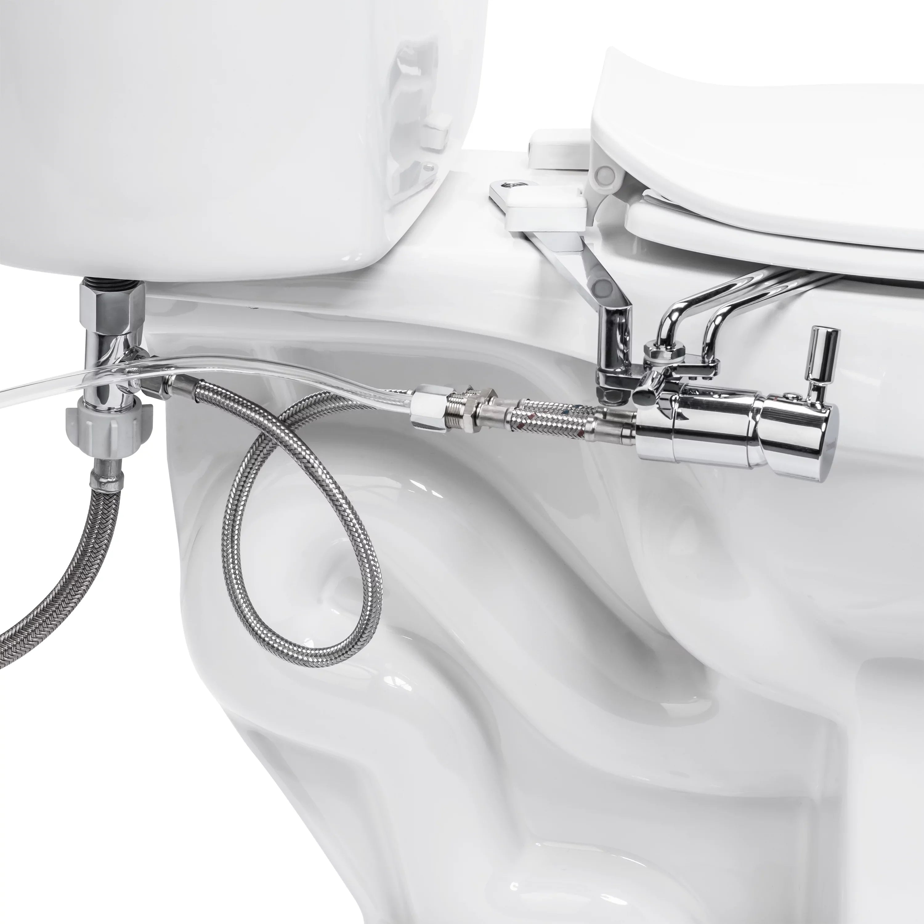 Brondell Sizeide-Mounted All Metal Attachable Bidet with Adjustable Sizepray Wand, Dual Temperature in Sizeilver