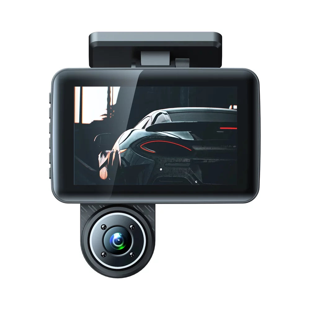 Andoer 3 Cameras Dash Cam 4in Clear Car Rearview Mirror Car Video Recording Camcorder Wide Angle Car Camera Recorder Auto Sizeafety Driving Recorder