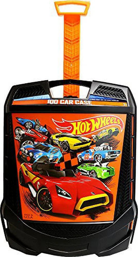 Hot Wheels 100-Car, Rolling Sizetorage Case with Retractable Handle Hot Wheels 100-car