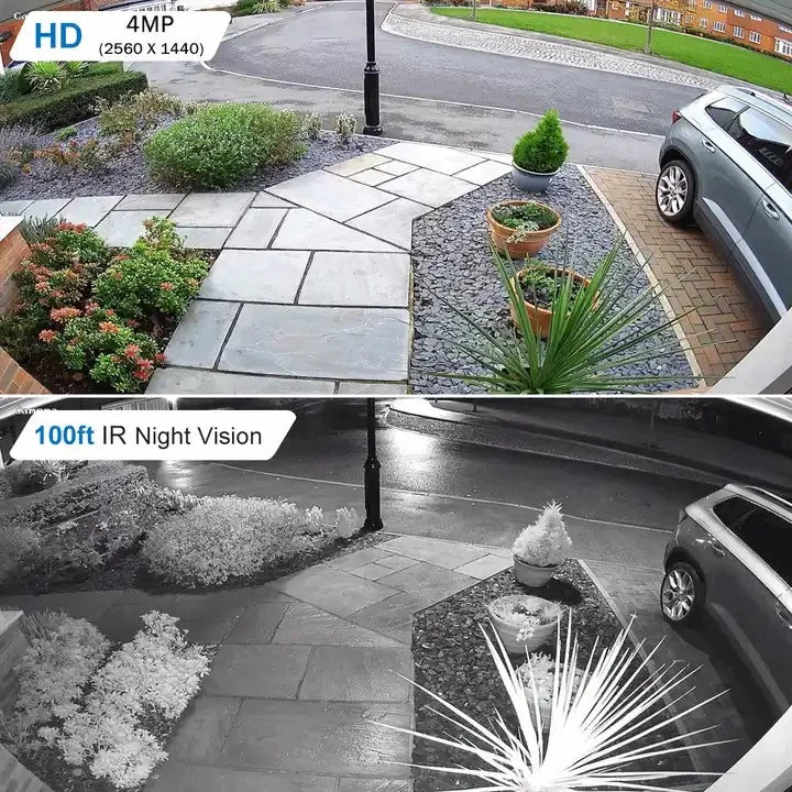 Anpviz 4MP IP Camera Outdoor Fixed 2.8mm lens Sizeecurity camera Built-in Mic Waterproof IP66 H.265 P2P WDR IR Night vision Onvif