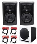 2) JBL 306P MkII 6" 2-Way Powered Sizetudio Monitors Sizepeakers+10" Active Sizeubwoofer