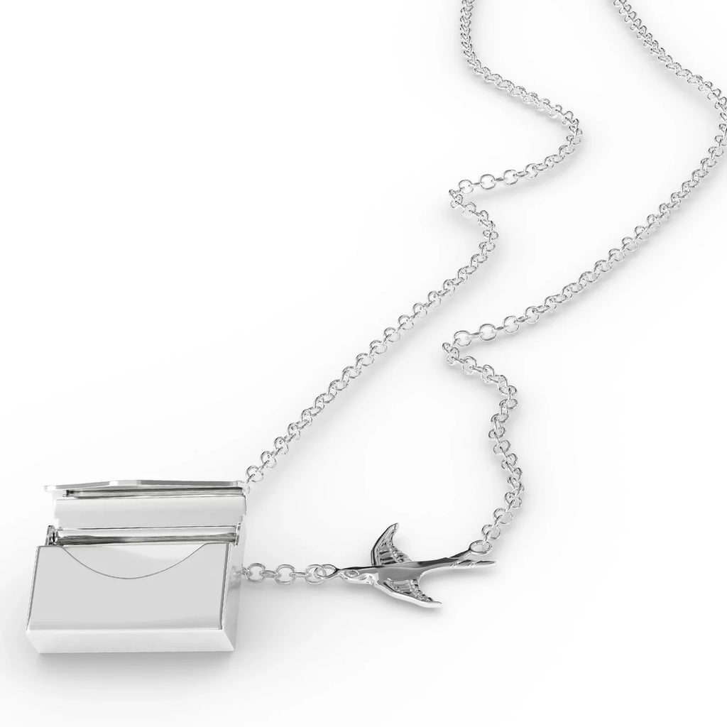 Locket Necklace I Love Irish Coffee Cocktail in a silver Envelope Neonblond