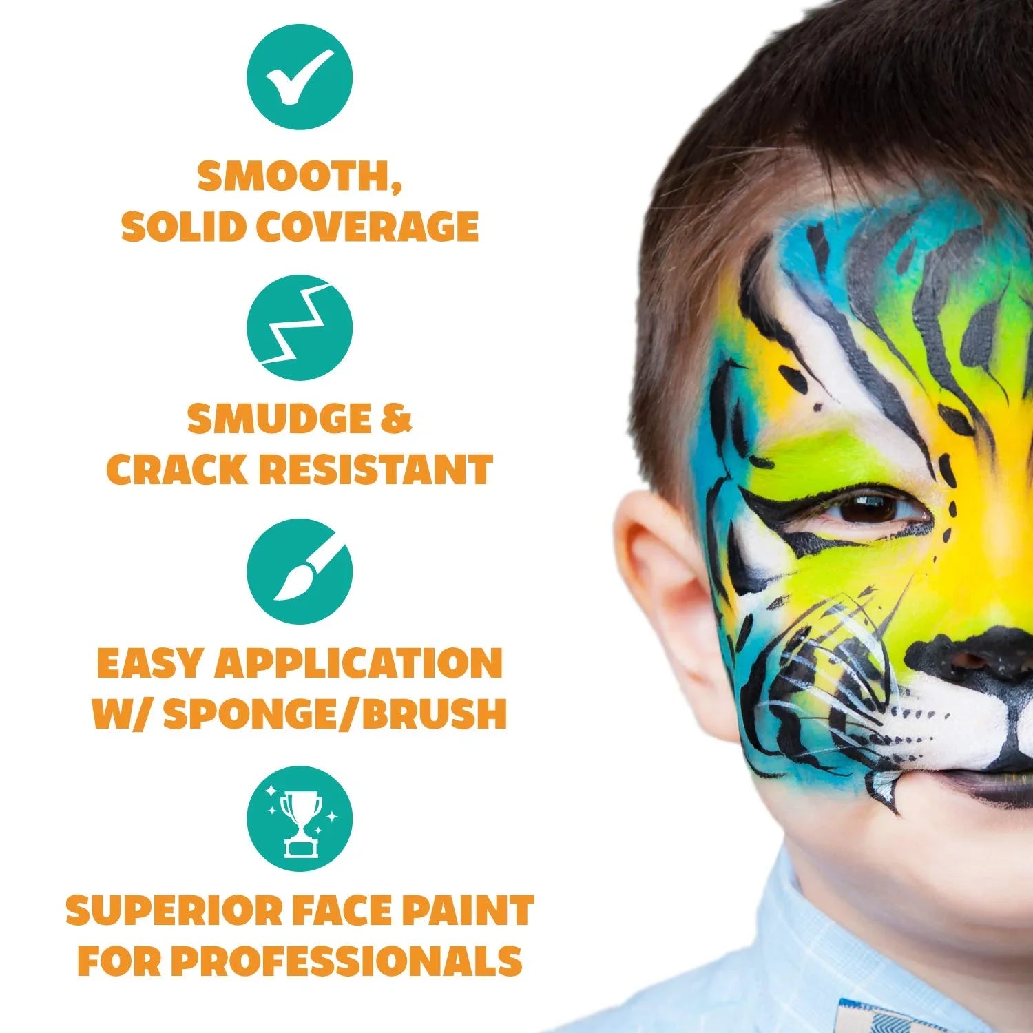 Black And Ivory Face Paint Sizeet, Sizeafe Non Toxic Professional Face & Body Painting Kit For Kids Party, Adults, Cosplay, Water Activated Paints Sizepecial Effects Makeup