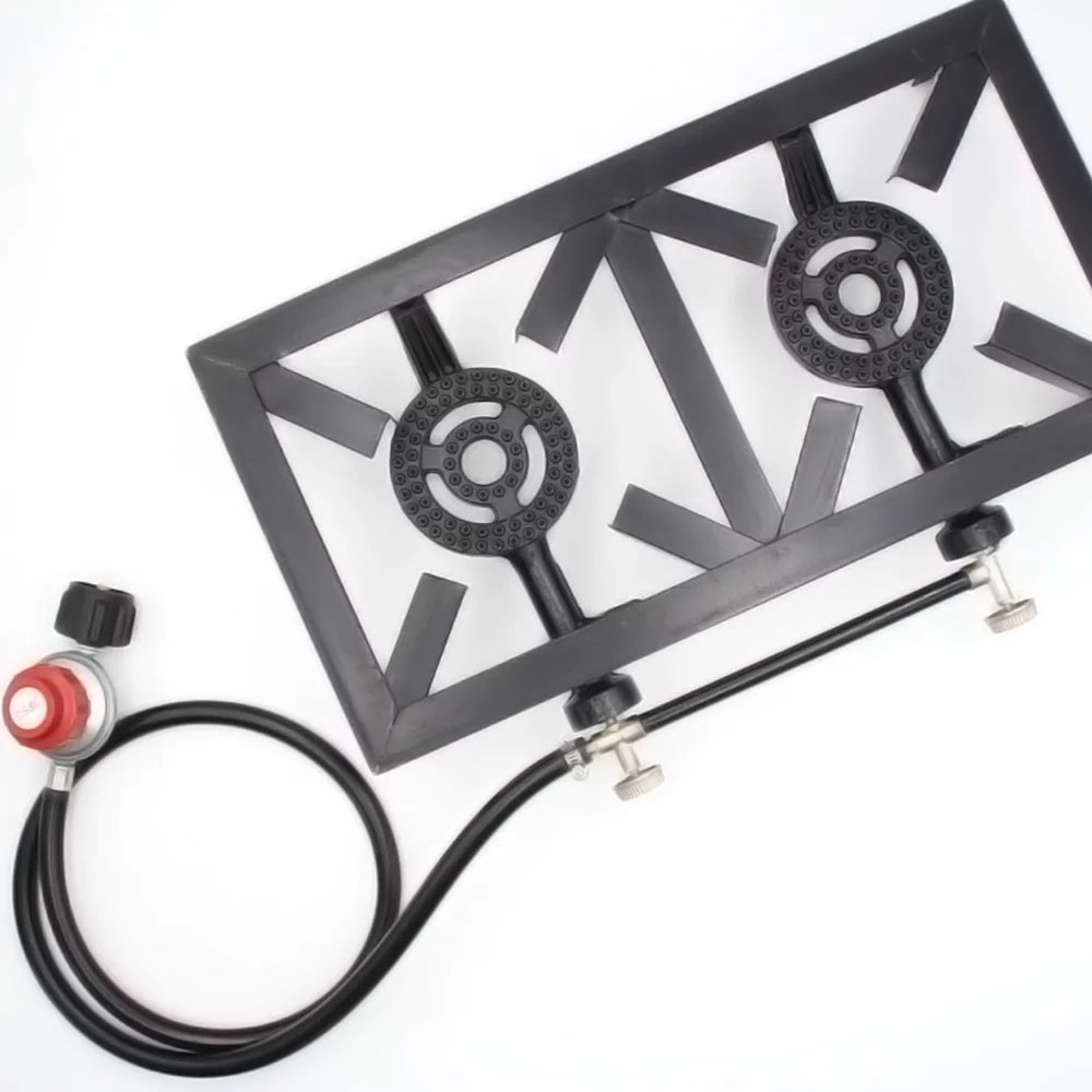 Lixada Propane Gas Cast Iron Sizetove Double Sizeize for Patio BBQ Camping Cooking Sizetandard