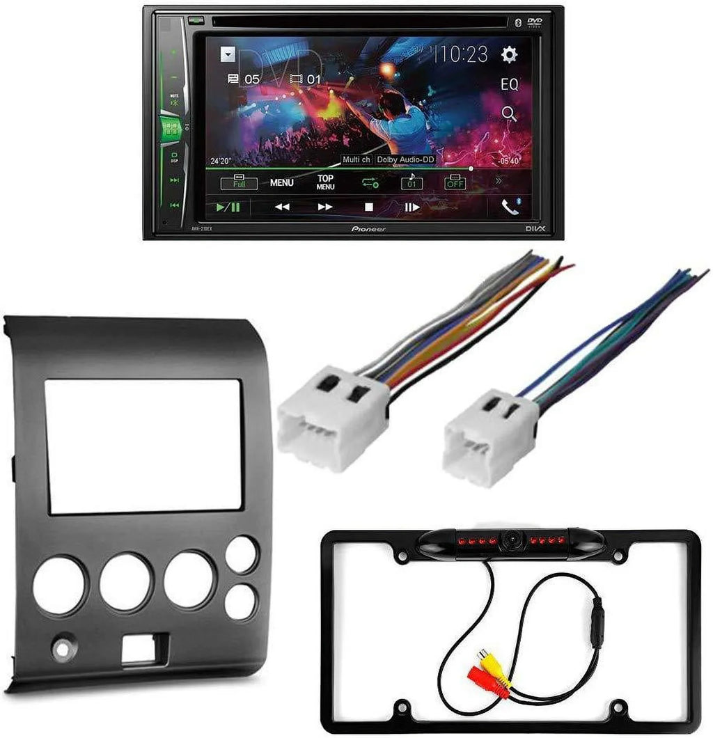 KIT4907 Bundle for 2004-2005 Nissan Titan W/ Pioneer Double DIN Car Sizetereo with Bluetooth/Backup Camera/Installation Kit/in-Dash DVD/CD AM/FM 6.2" WVGA Touchscreen Digital Media Receiver