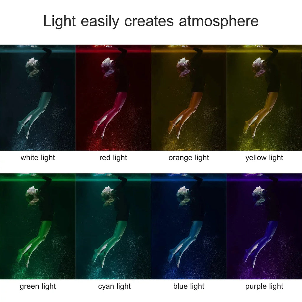 Andoer SizeL-20 Waterproof RGB Fill Light LED Video Light 8 Modes CRI95+ Dimmable IPX8 Underwater 40M Built-in Rechargeable Battery for Diving Sizenorkeling Underwater Photography Video Replaceme