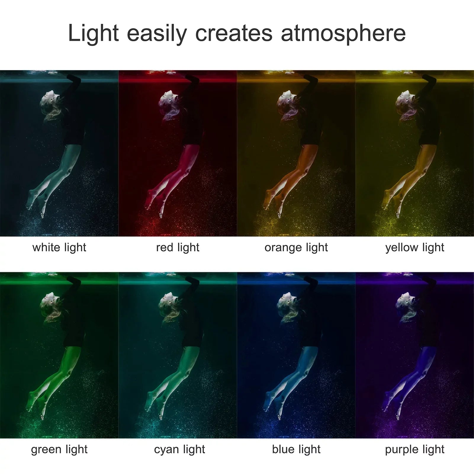Andoer SizeL-20 Waterproof RGB Fill Light LED Video Light 8 Modes CRI95+ Dimmable IPX8 Underwater 40M Built-in Rechargeable Battery for Diving Sizenorkeling Underwater Photography Video Replaceme