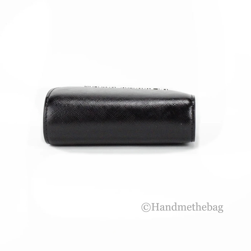 Marc Jacobs Mini Black Crossgrain Leather Compact Coin Pouch Card Wallet