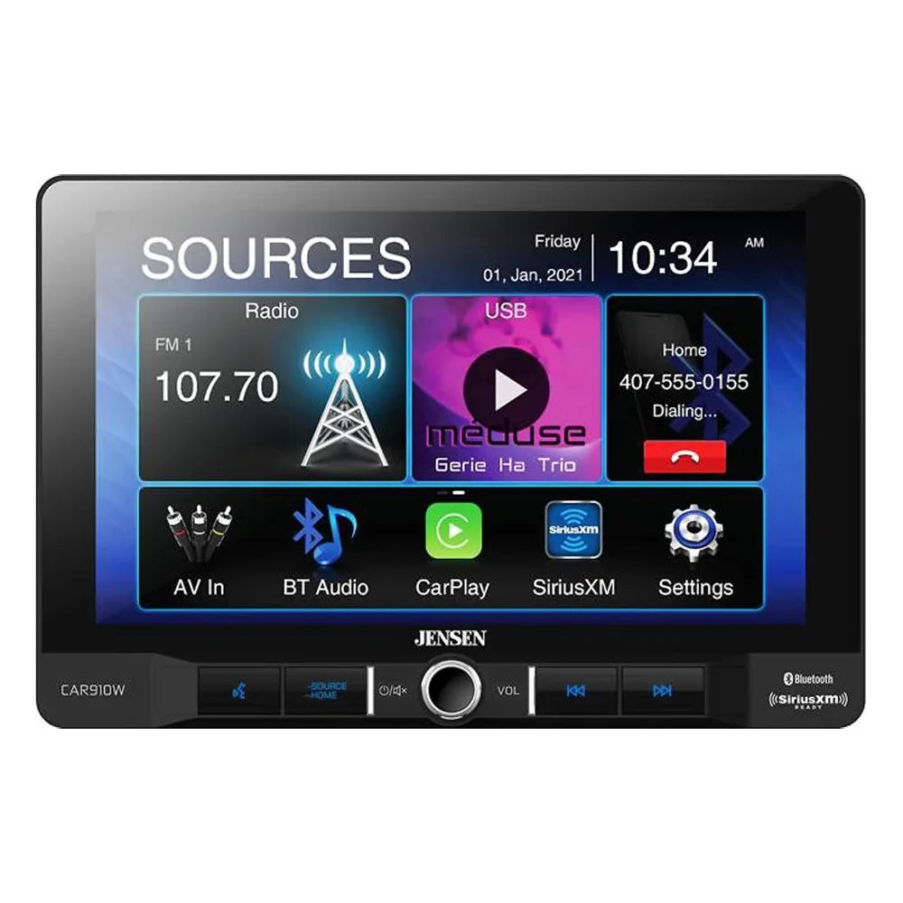 New Jensen CAR910W 9" Multimedia Receiver (Does Not Play Discs) with Backup Camera