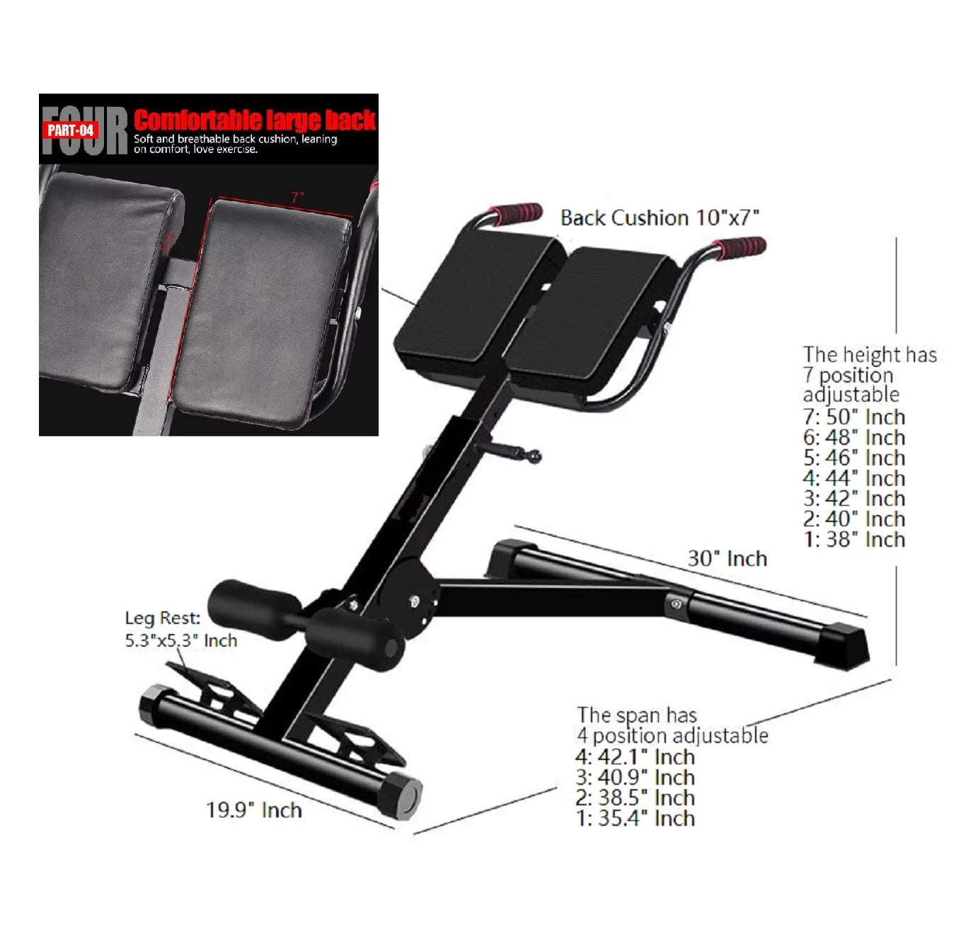 X Factor Adjustable Ab Back Core Sizetrength Exercise Fitness Hyper Extension Roman Chair Exercise Bench Abdominal Sizetrength Training Workout Home Gym