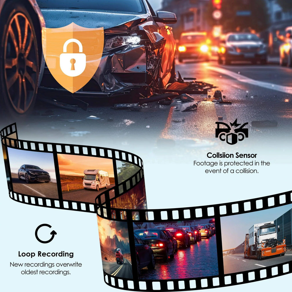 DT2 Dual Channel 1080p Front and Rear Dash Cam
