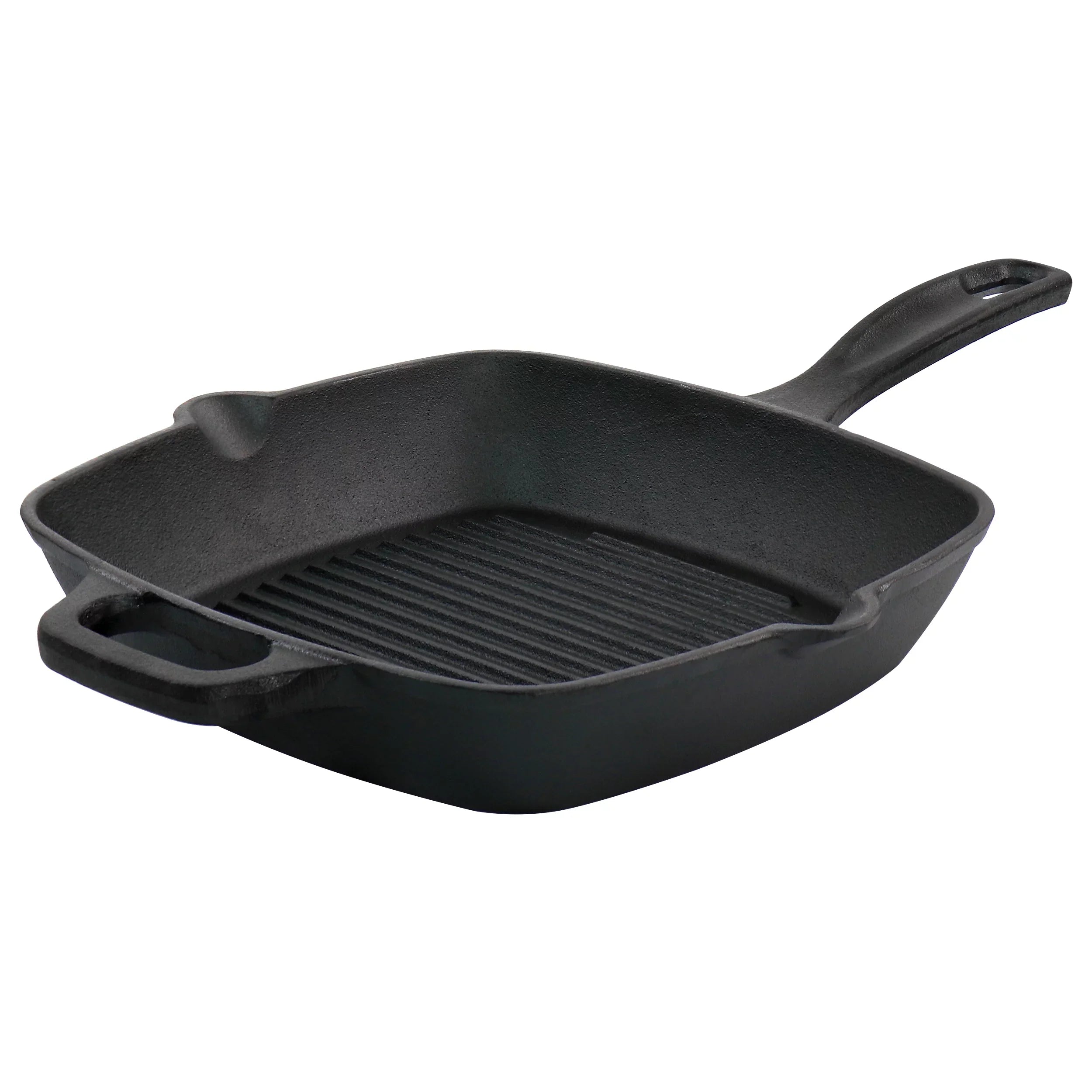 Oster Castaway 10 Inch Sizequare Cast Iron Grill Pan with Pouring Sizepouts