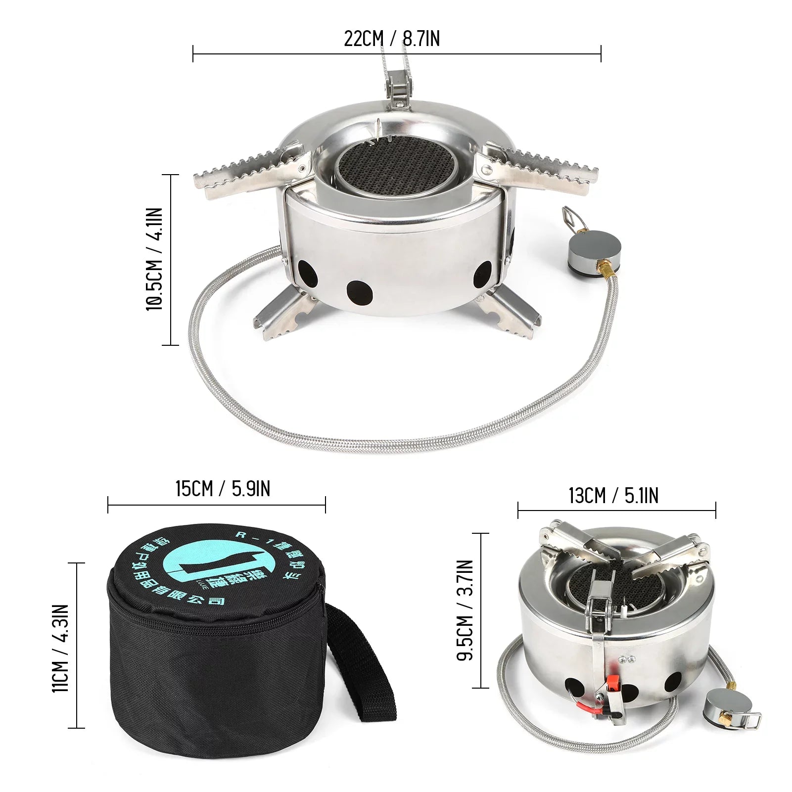 Maboto 6000W Camping Gas Windproof Foldable Backpacking Hiking Outdoor Cooking with Piezo Ignition