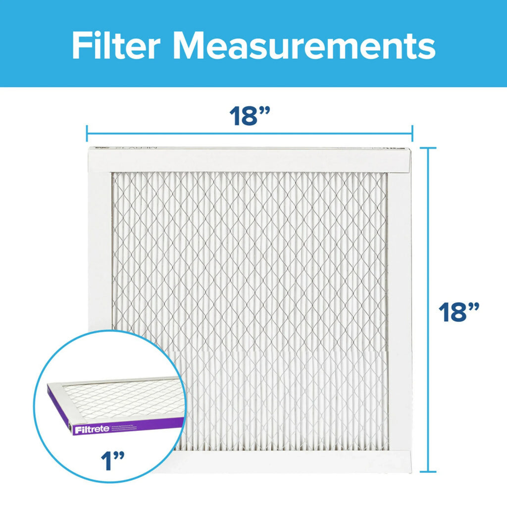 Filtrete 18x18x1 Air Filter, MPR 1500 MERV 12, Allergen, Bacteria and Virus, 1 Filter