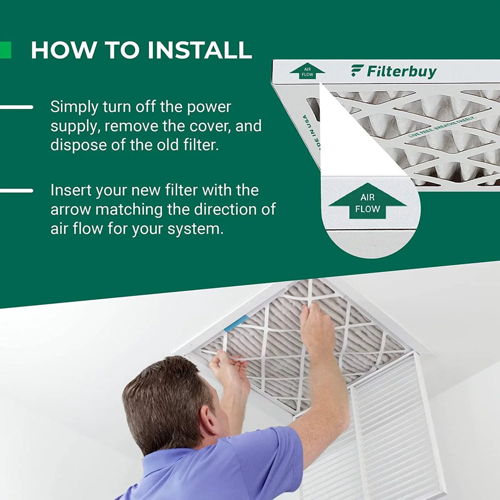 Filterbuy 17.25x29.25x1 MERV 8 Pleated HVAC AC Furnace Air Filters (6-Pack)