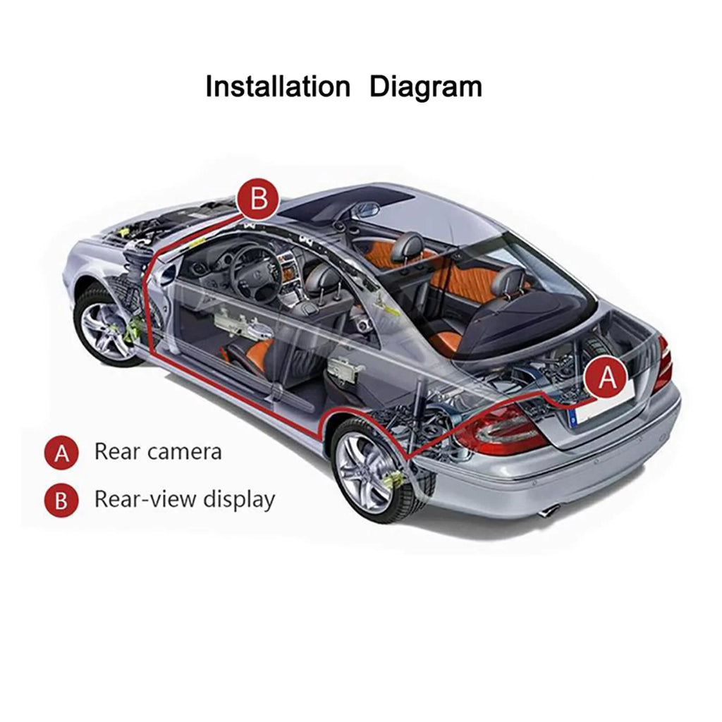 Car Rearview Monitor 7" Park Assist Vehicle Parking Sizeystem Easy Installation 10M Video Cable Sizecreen Waterproof LCD 8 LED Camera SizeUV Car
