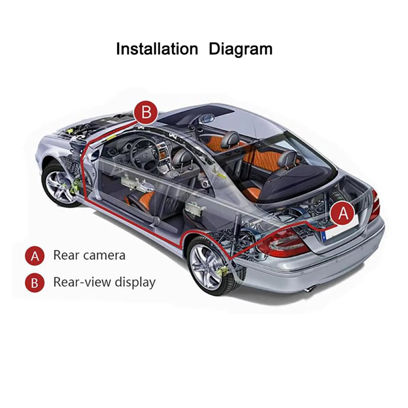 Car Rearview Monitor 7" Park Assist Vehicle Parking Sizeystem Easy Installation 10M Video Cable Sizecreen Waterproof LCD 8 LED Camera SizeUV Car