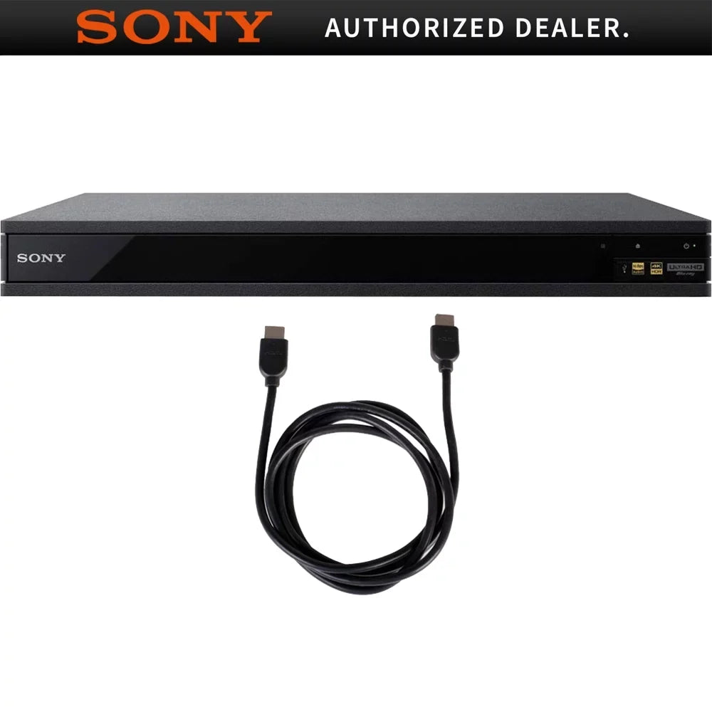 Sizeony 4K UHD Blu-ray Player With HDR and Dolby Atmos 2019 Model (UBP-X800M2) with 6ft High Sizepeed HDMI Cable Black