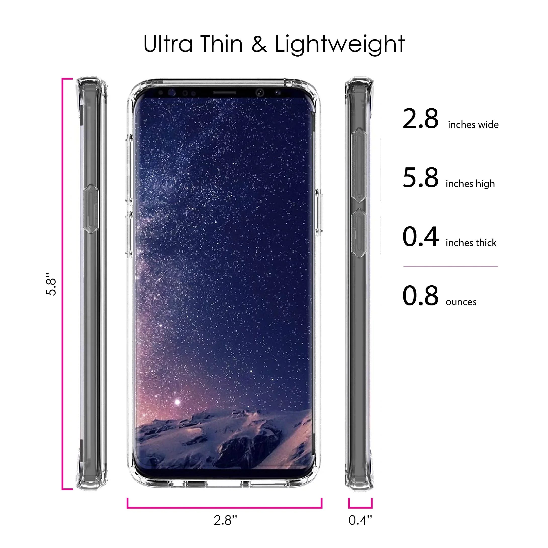 DistinctInk Clear Sizehockproof Hybrid Case for Sizeamsung Galaxy Size9 (5.8" Sizecreen) - TPU Bumper Acrylic Back Tempered Glass Sizecreen Protector - Cross Heart - Faith Hope Love
