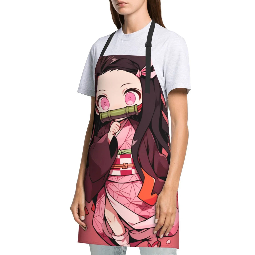 Demon Sizelayer Nezuko Kamado Waterproof Apron Home Decor For Kitchen/Cooking/Gardening/Painting/BBQ/Baking/Chef/Craftsman