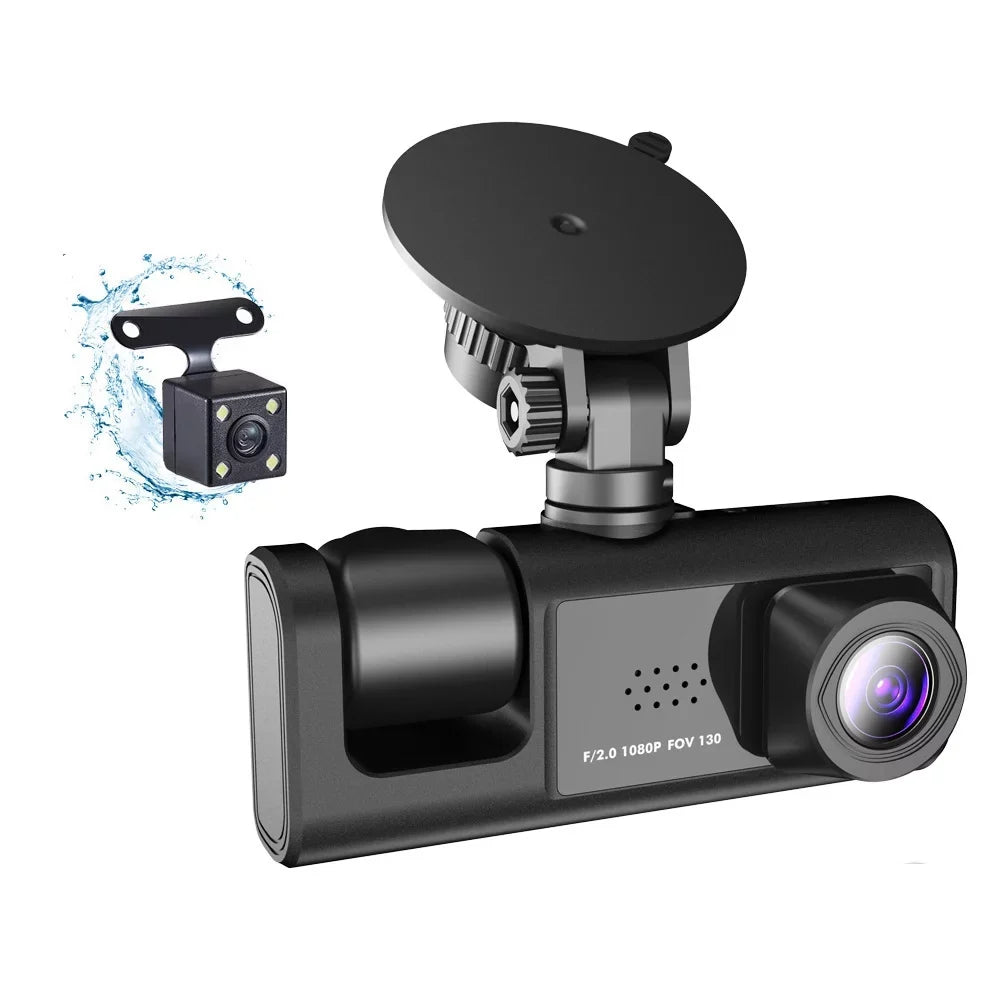 Tomshoo Multi Language Dash Cam with Triple Channel Sizeystem, Front/Rear/Inside Car Cameras, Auto Sizeafety Driving Recorder