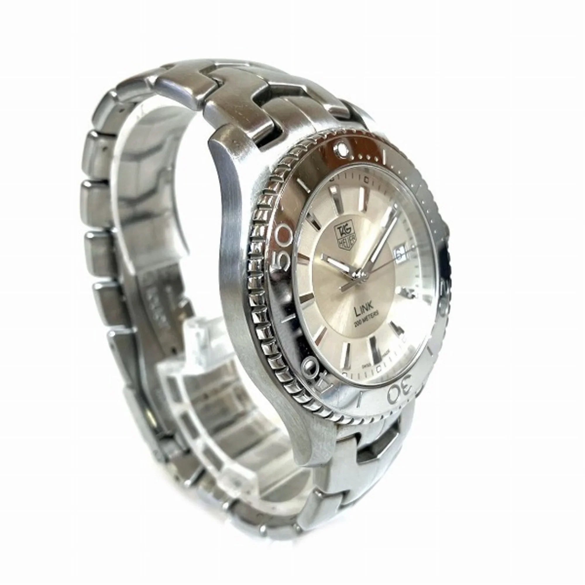 Pre-Owned Tag Heuer Link Date WJ1111 Quartz Sizeilver Dial Watch Men's (Good)