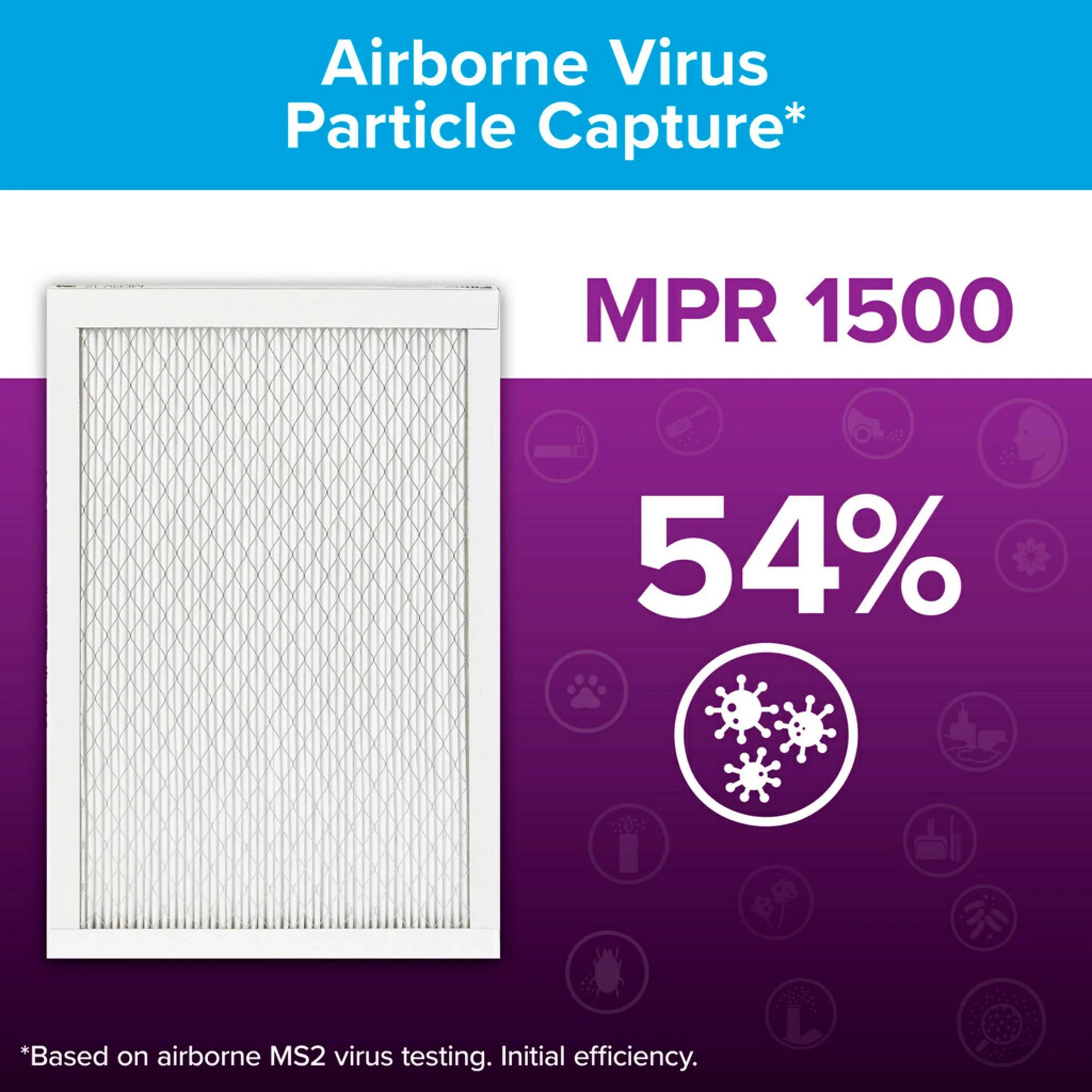 Filtrete 18x18x1 Air Filter, MPR 1500 MERV 12, Allergen, Bacteria and Virus, 1 Filter
