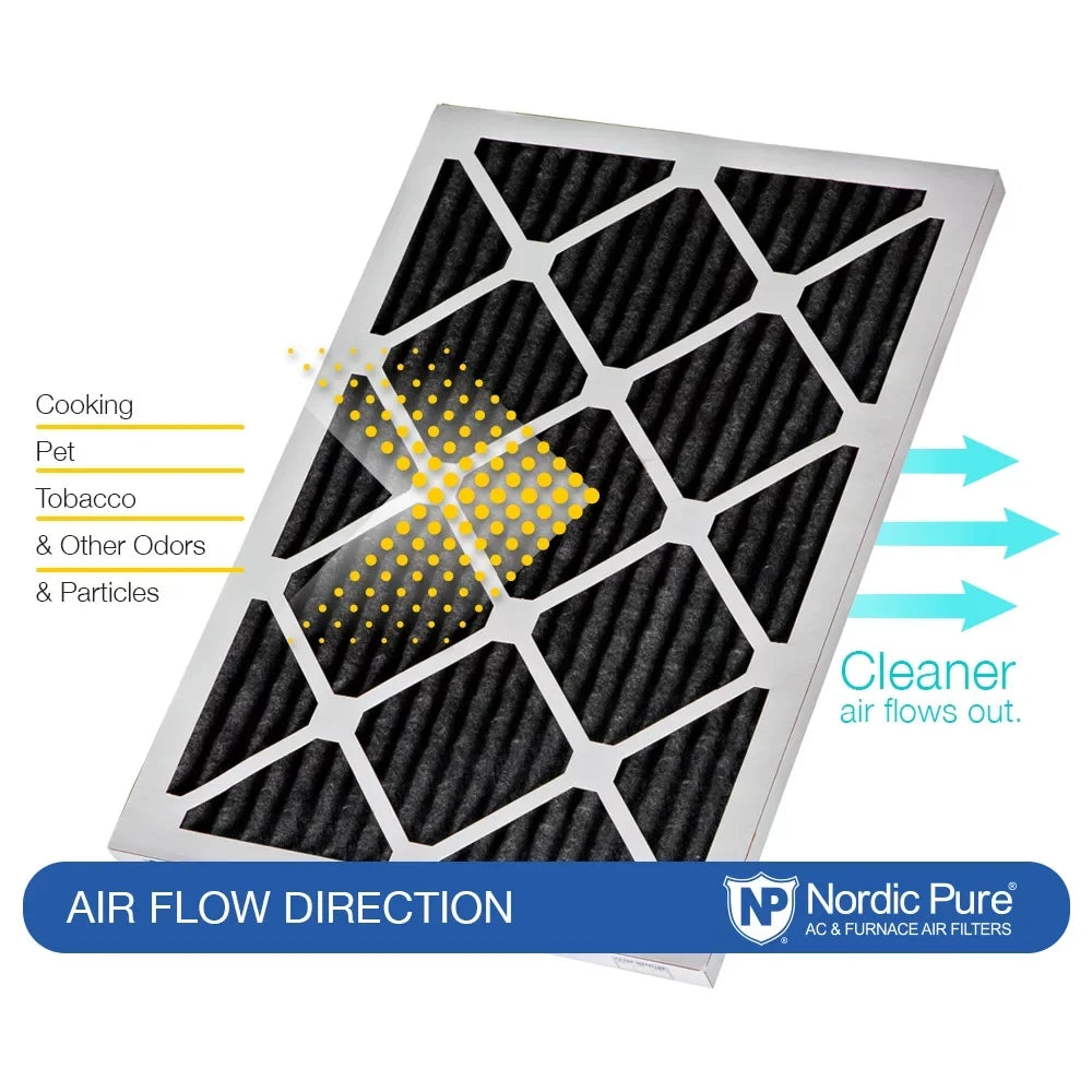 18x18x1 (17_3/4x17_3/4) Pure Carbon Odor Reduction Furnace Air Filters 3 Pack
