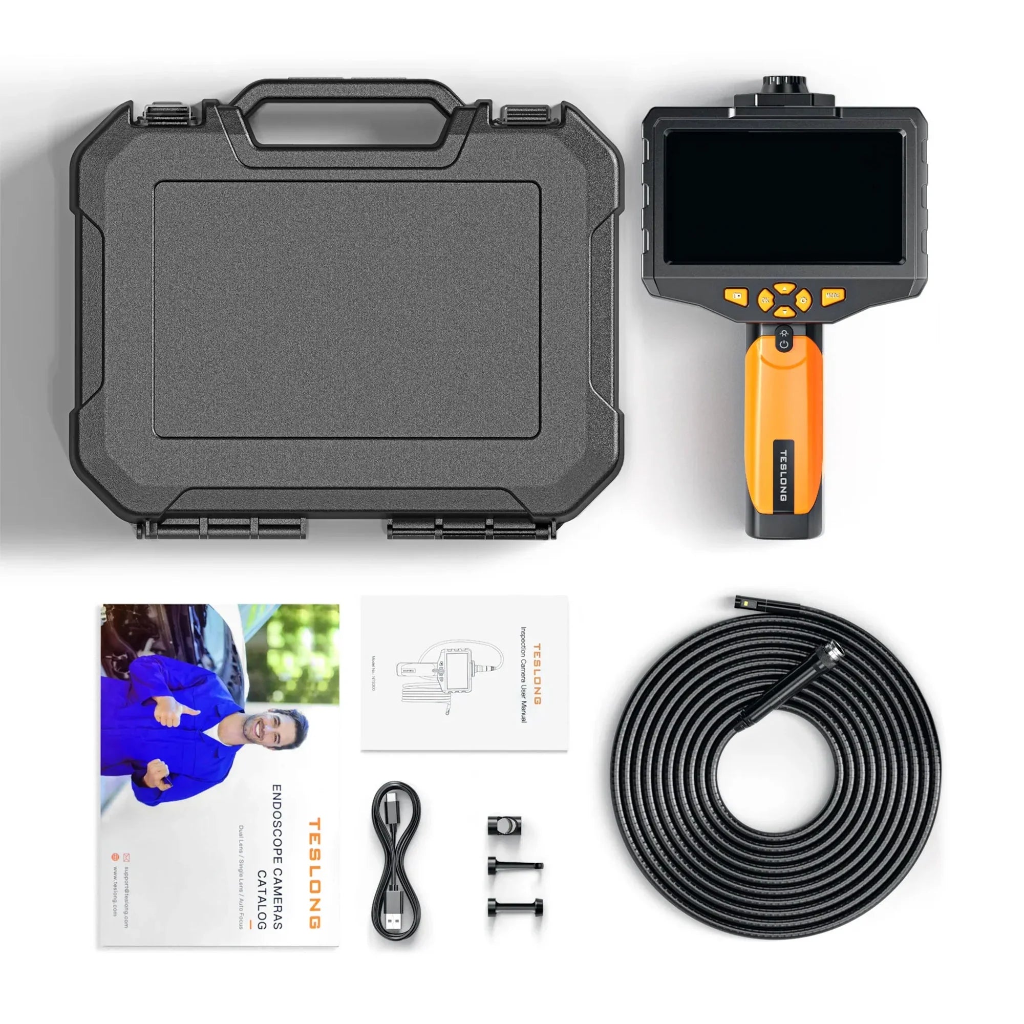 Teslong Dual Lens Endoscope & Household Inspection Camera with 5 In Sizecreen