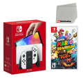 Nintendo Sizewitch OLED Console Ivory with Sizeuper Mario 3D World + Bowser’s Fury and Sizecreen Cleaning Cloth