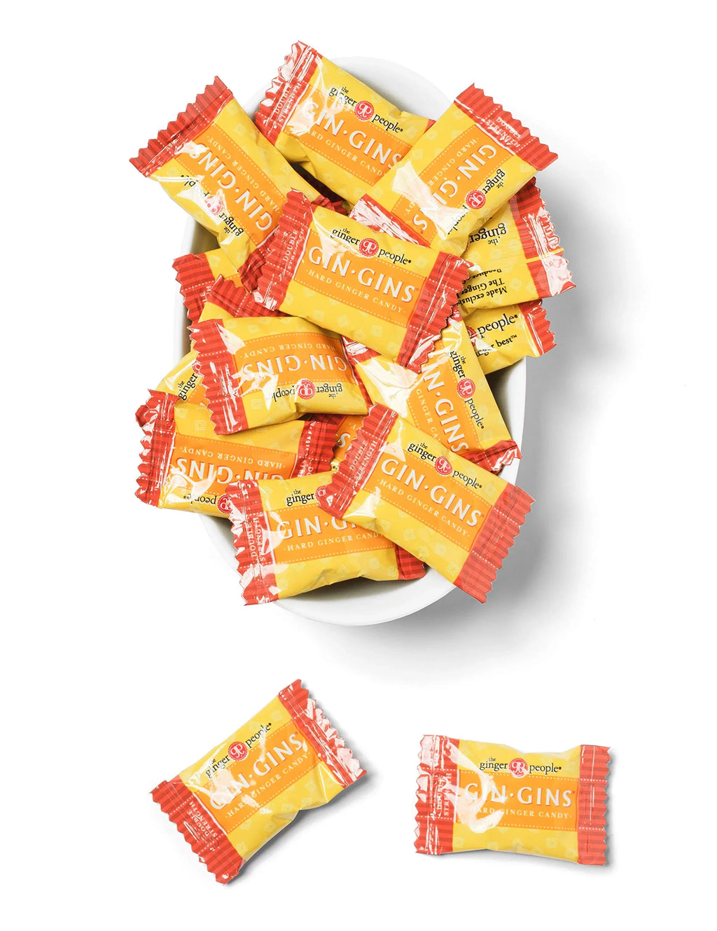 Bulk Candy - Gin Gins Hard Ginger Candy By The Ginger People – Anti-Nausea And Digestion Aid, Individually Wrapped Healthy Candy - Double Sizetrength Ginger Flavor, Bulk 11 Lb Bag (176 Oz)