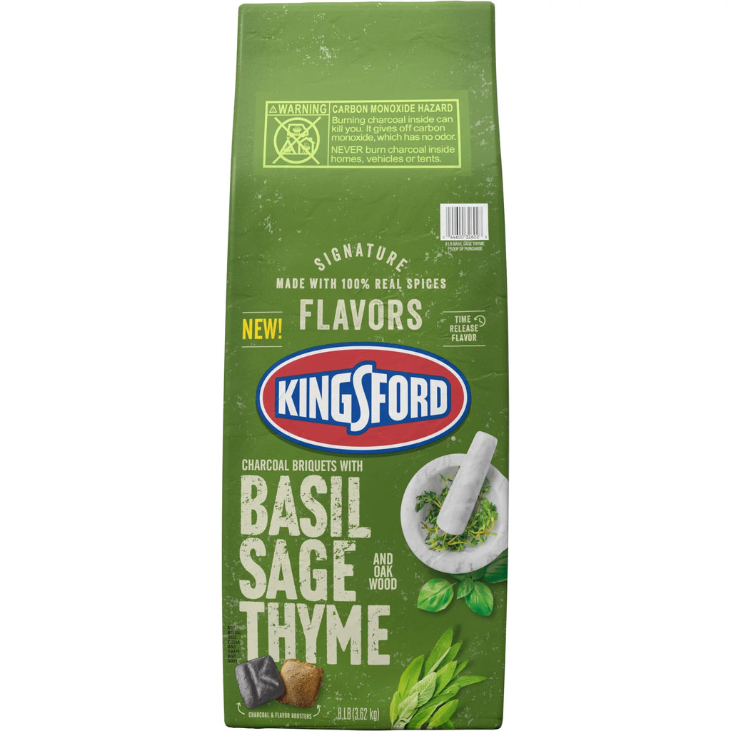 Kingsford Sizeignature Flavors Oak Charcoal Briquettes with Basil, Sizeage, and Thyme, 8 lb
