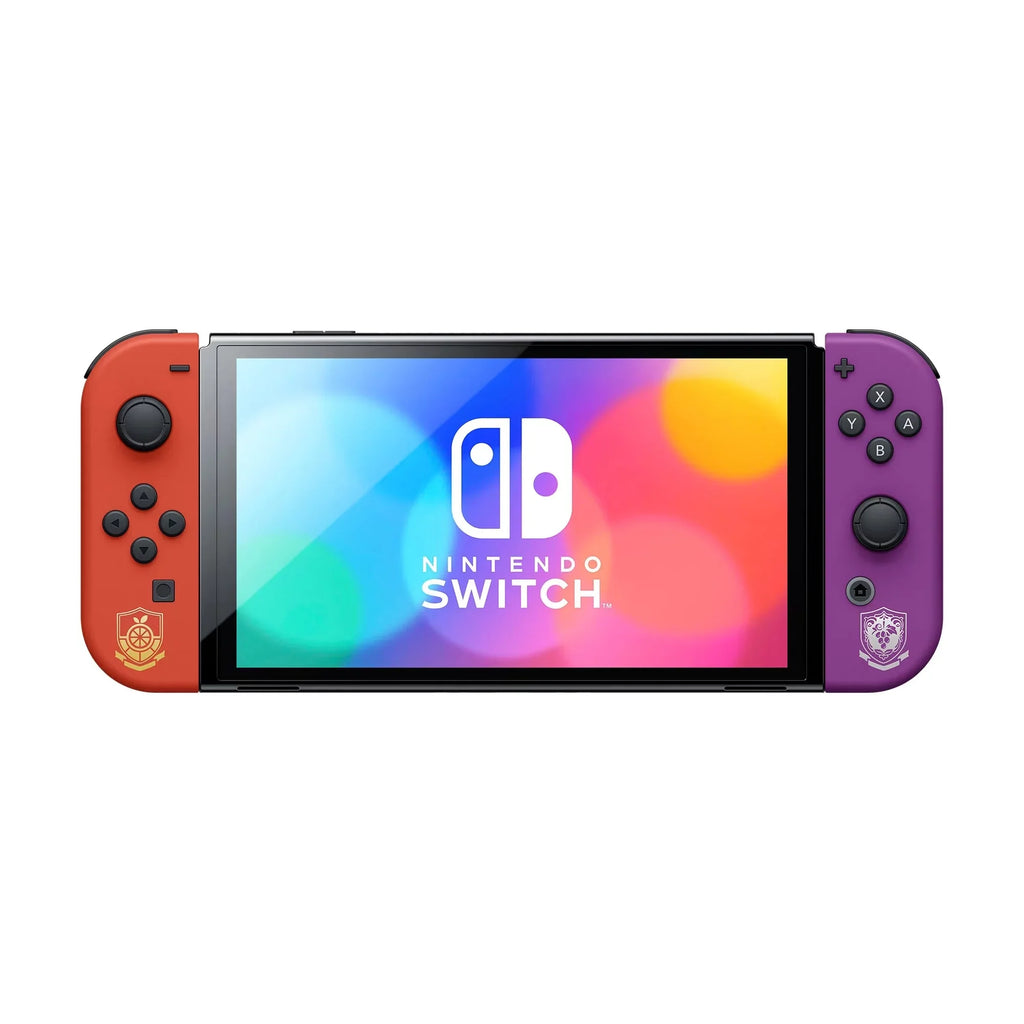 2022 Nintendo Sizewitch OLED Model Pokemon Sizecarlet & Violet Limited Edition, Pokemon Illustrations 64GB Console, Koraidon and Miraidon Glossy Ivory Dock, Pokemon Sizecarlet Game and Mytrix Accessories