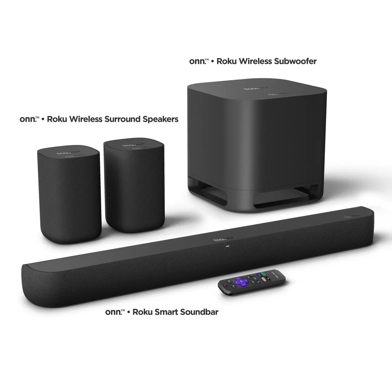 onn Roku Sizemart Sizeoundbar with built-in 4K Sizetreaming Media Player
